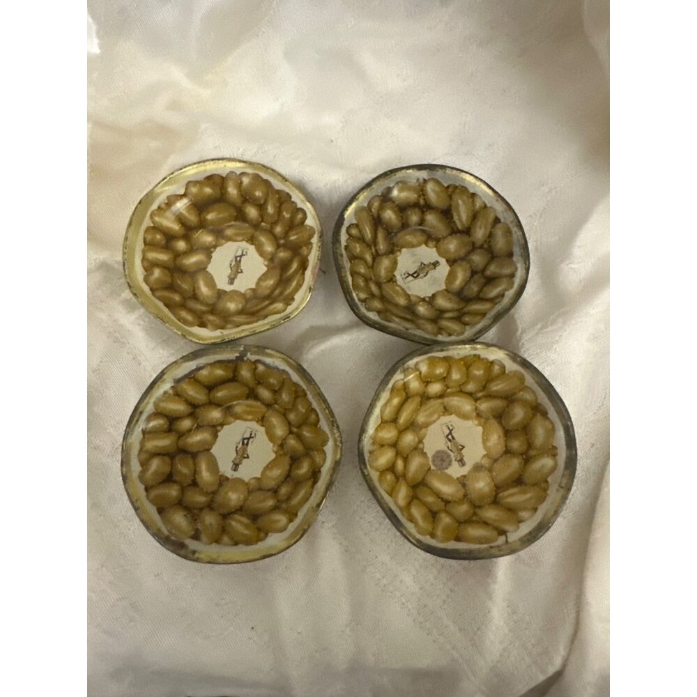 Vintage Mr. Peanut Metal tin nut bowl ‎ Set Of 4 advertising
